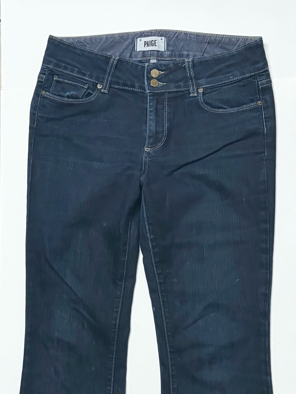 PAIGE Dark Indigo Wide Leg Jeans